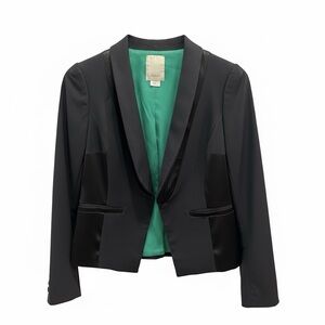Elevenses by Anthropologie Gray & Black Cropped Blazer US 8
